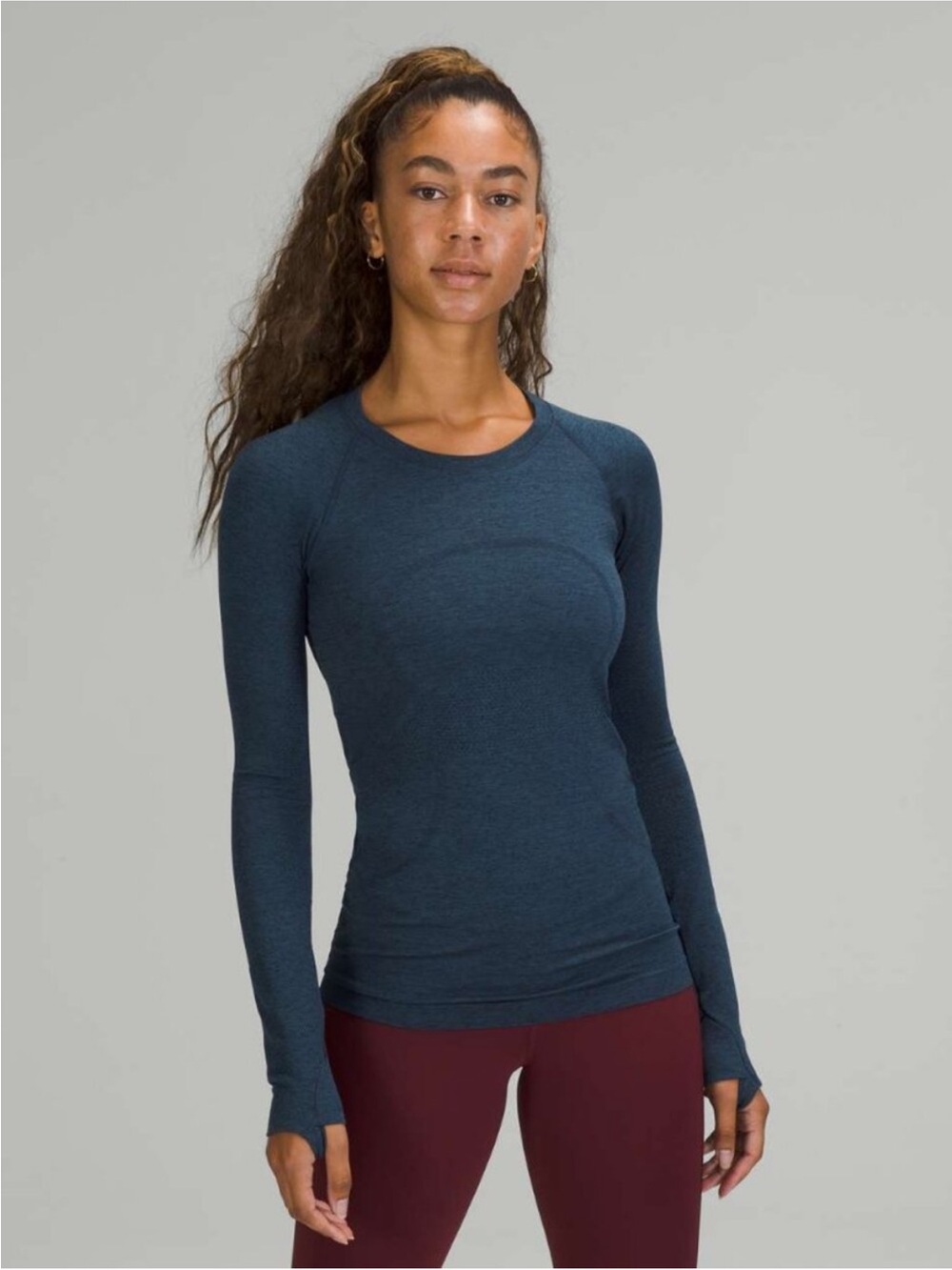 Lululemon Swiftly Tech Long Sleeve Shirt 2.0 Race Length True Navy / Iron Blue 0